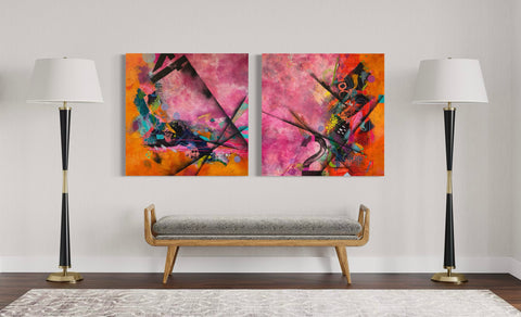 "Forty"36 x 36 Acrylic and mixed media on Canvas