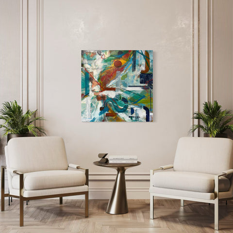 "Detroit L1ons" Acrylic & Oil on 36 x 36 Canvas
