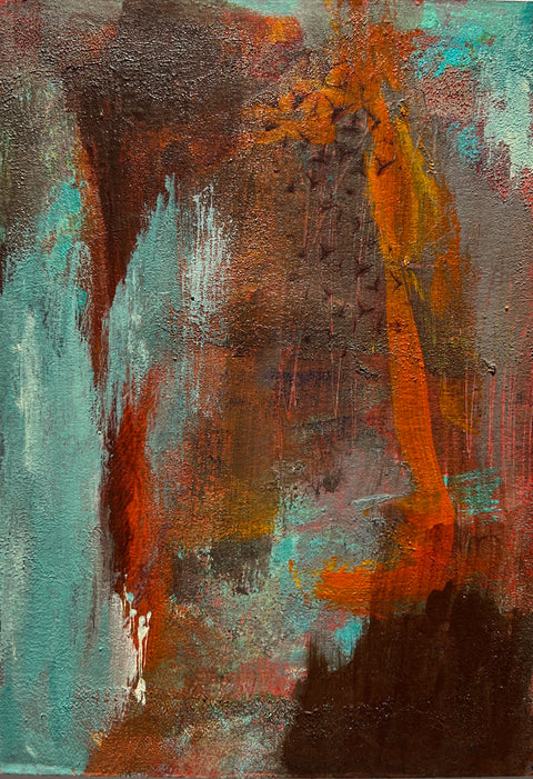 "Copper Drift" 5 x 7 mixed media on 90lb paper