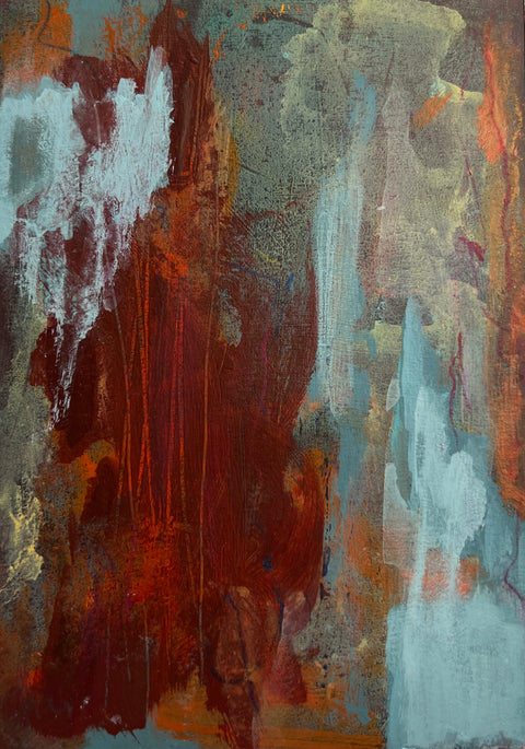 "Rising from Below" 5 x 7 mixed media on 90lb paper
