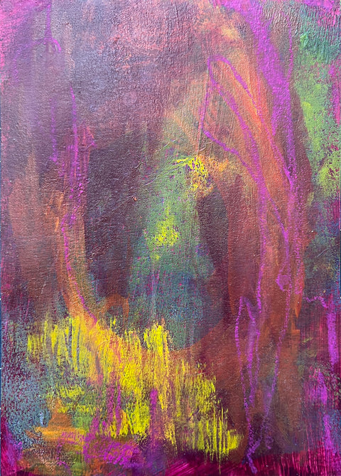"Ebbing Silence" 5 x 7 mixed media on 90lb paper
