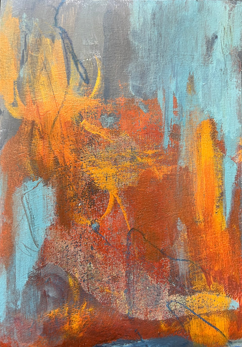 "Unseen Forces" 5 x 7 mixed media on 90lb paper