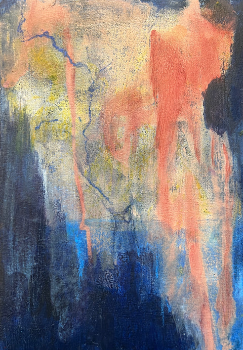 "Subterranean Light" 5 x 7 mixed media on 90lb paper