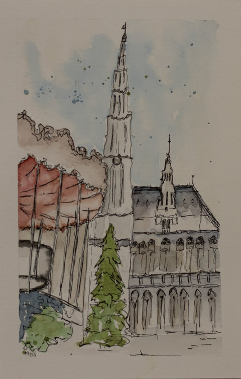 "Vienna"8.5 x 5.5 Water Color and Ink On Water Color Paper