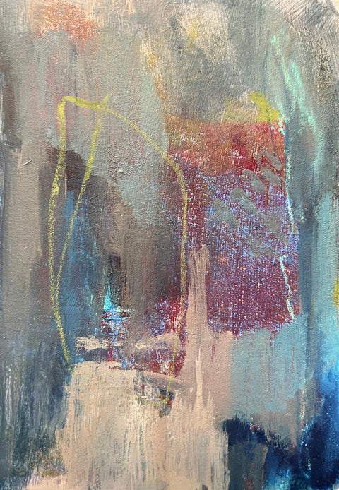 "Pulse Below" 5 x 7 mixed media on 90lb paper