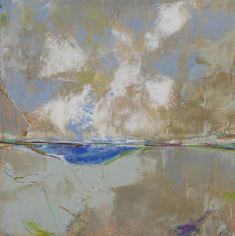 "Crystal Lake 1" 12 x 12 Cold Wax and Oil